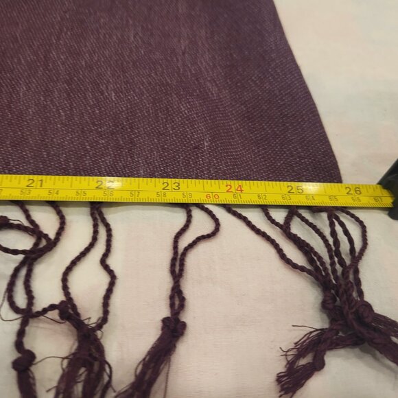 NWOT Pashmina Silk Scarf Wine Burgundy Wrap - Picture 3 of 6